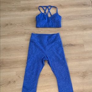 Blue Sports Bra and Leggings Set